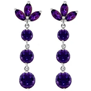 8.7 Carat 14K Solid Yellow Gold Dangling Earrings Natural Amethyst