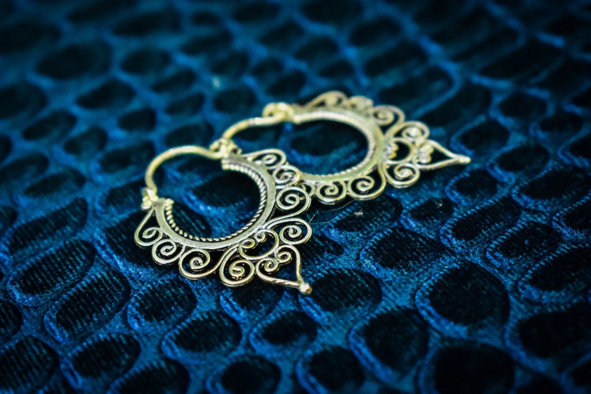 Boho Hoops - White Brass Earings
