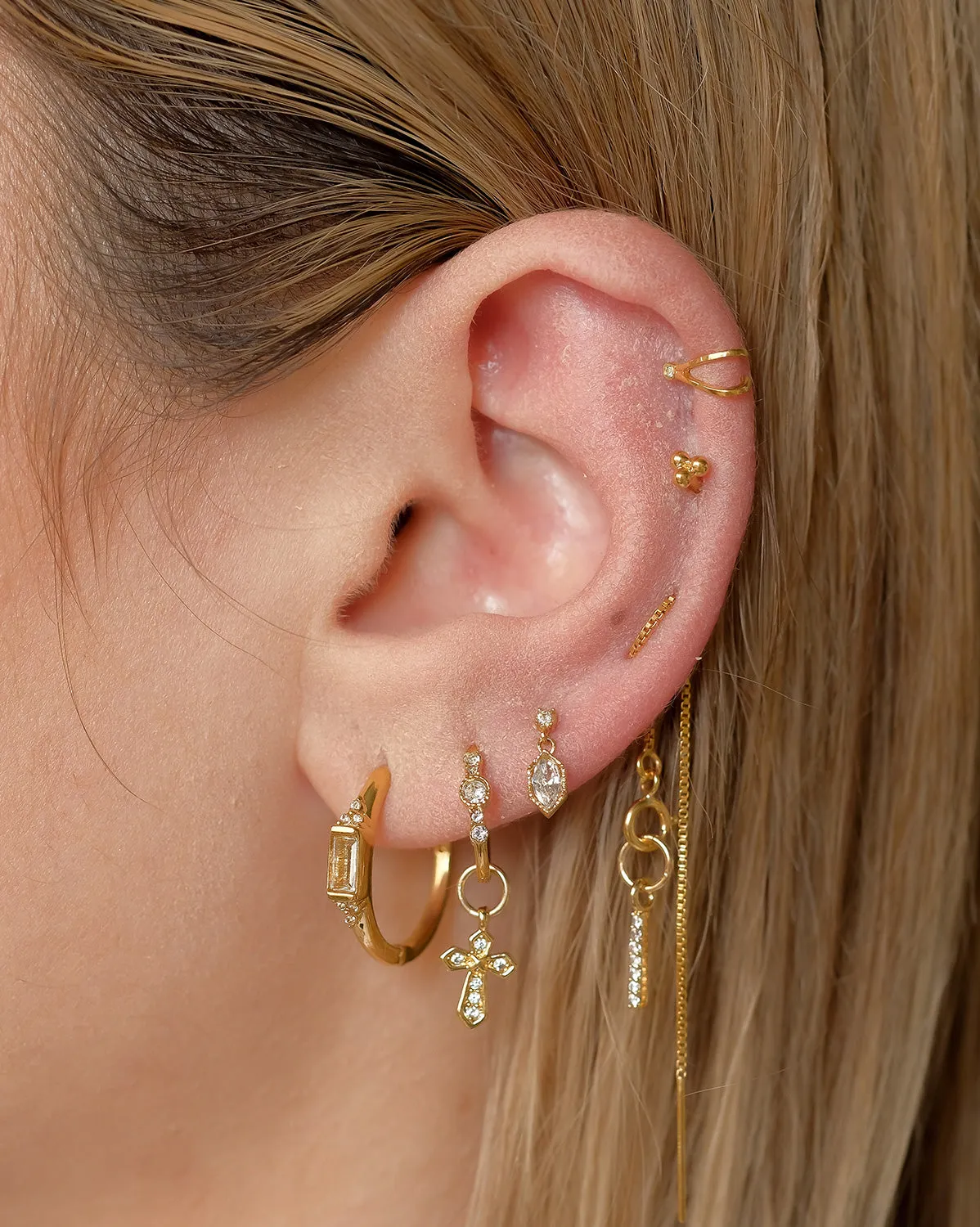 Caroline Baguette Hoops