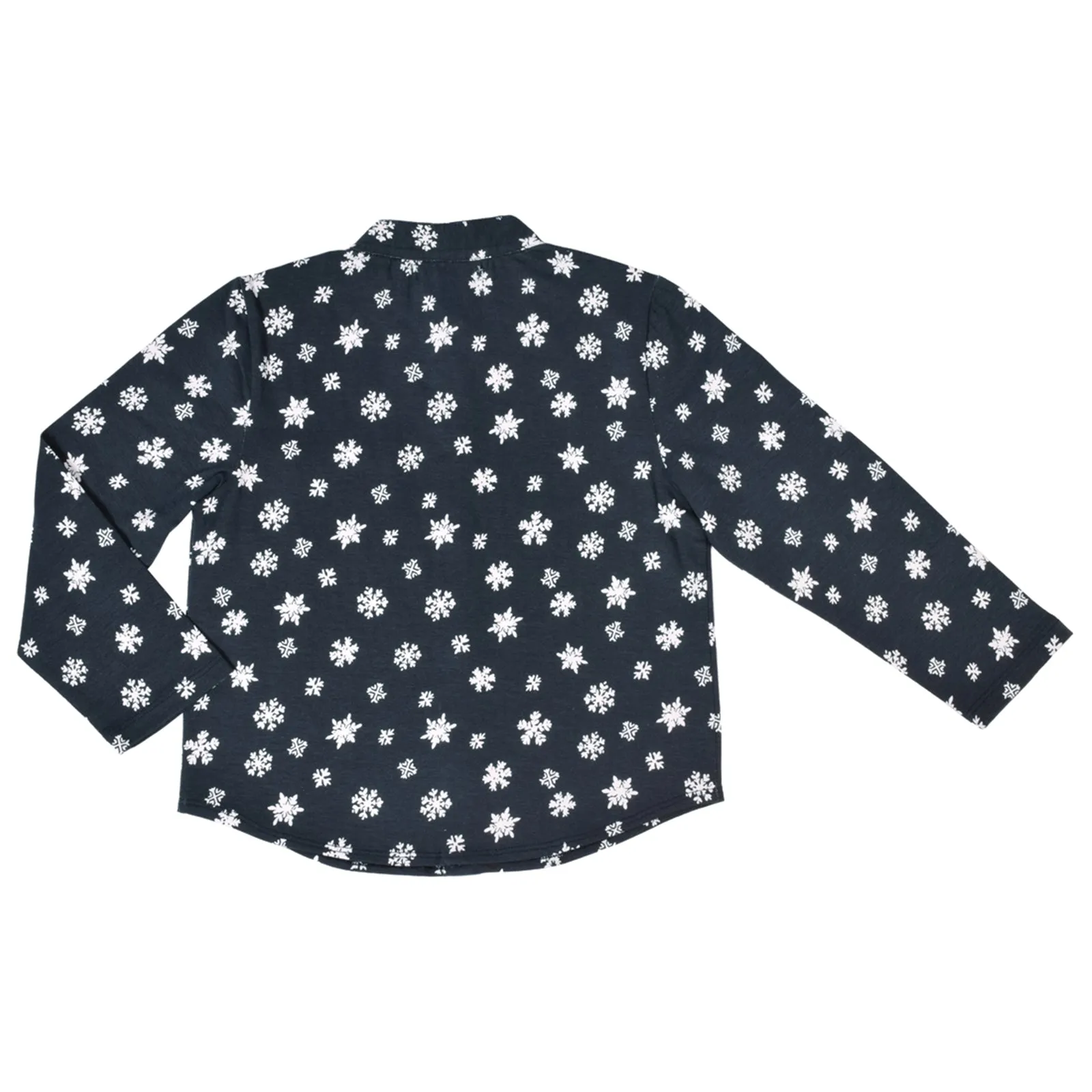 CrayonFlakes Black Shirt In 100% Cotton With Long Sleeve & Snowflake Design