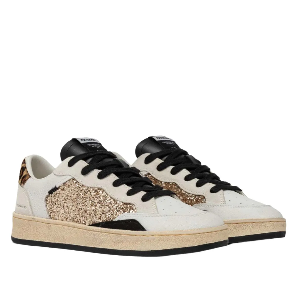 CRIME LONDON CHELSEA GOLD SNEAKERS
