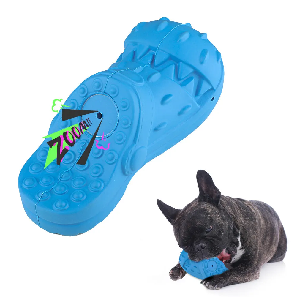 MASBRILL Squeaky Dog Toy Large Dog Chew Toys for Aggressive Chewers Rubber Dog Shoes Shape Toothbrush Toys
