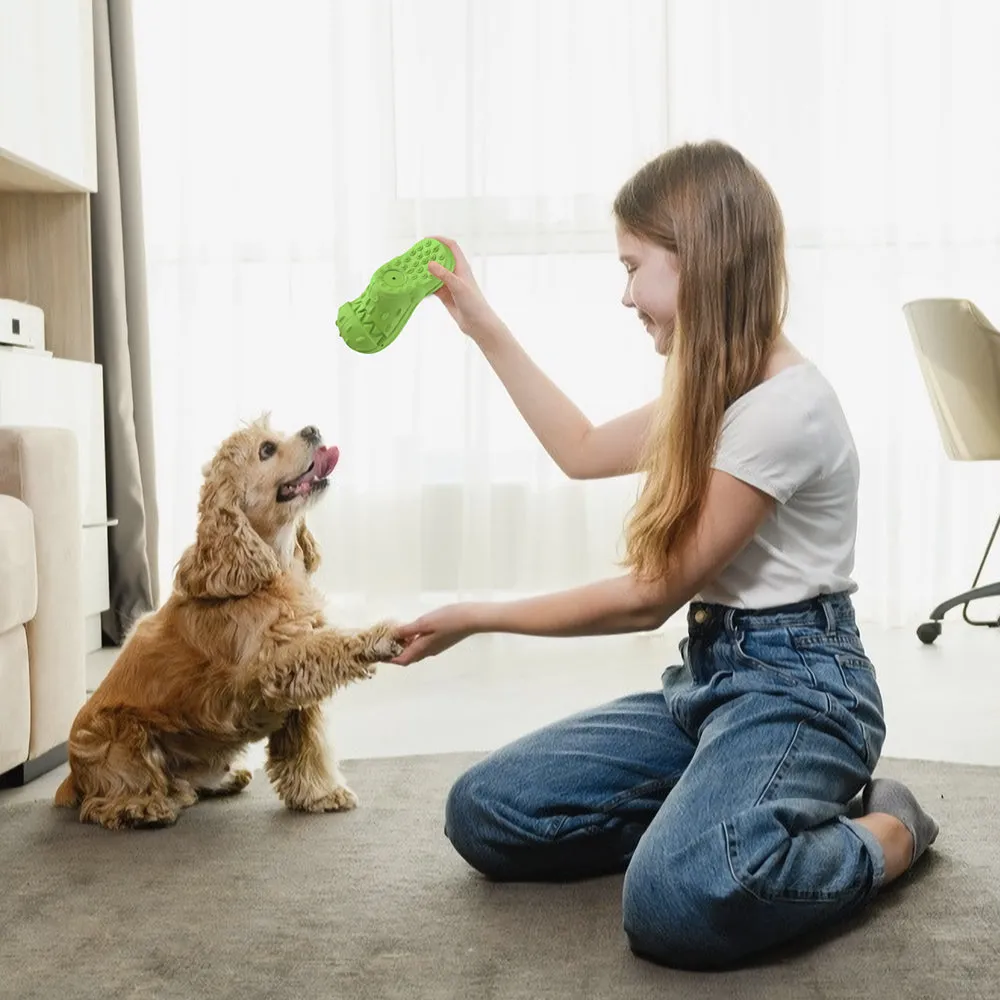MASBRILL Squeaky Dog Toy Large Dog Chew Toys for Aggressive Chewers Rubber Dog Shoes Shape Toothbrush Toys