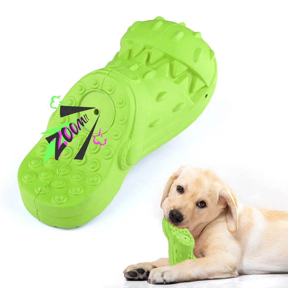 MASBRILL Squeaky Dog Toy Large Dog Chew Toys for Aggressive Chewers Rubber Dog Shoes Shape Toothbrush Toys