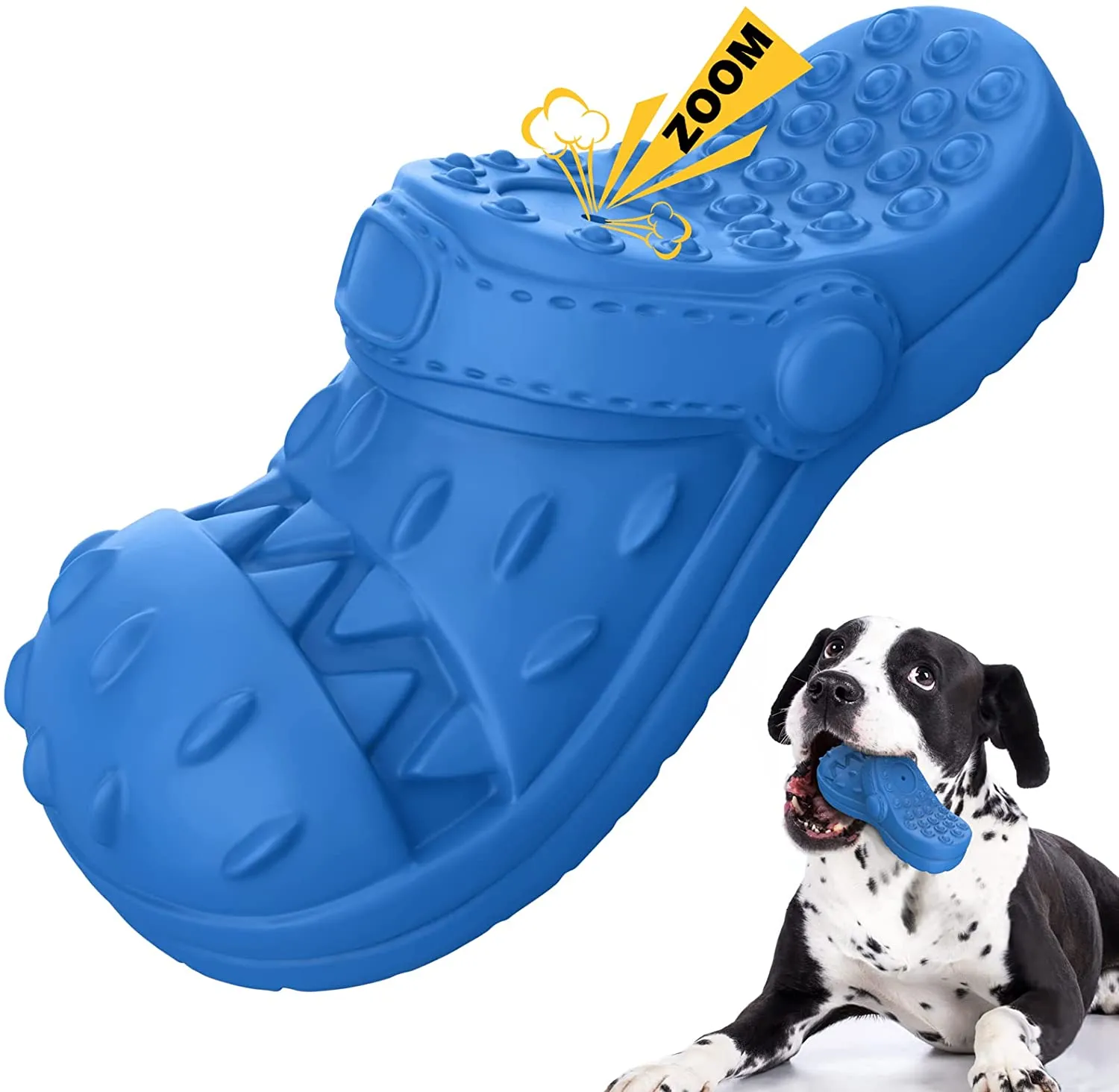 MASBRILL Squeaky Dog Toy Large Dog Chew Toys for Aggressive Chewers Rubber Dog Shoes Shape Toothbrush Toys