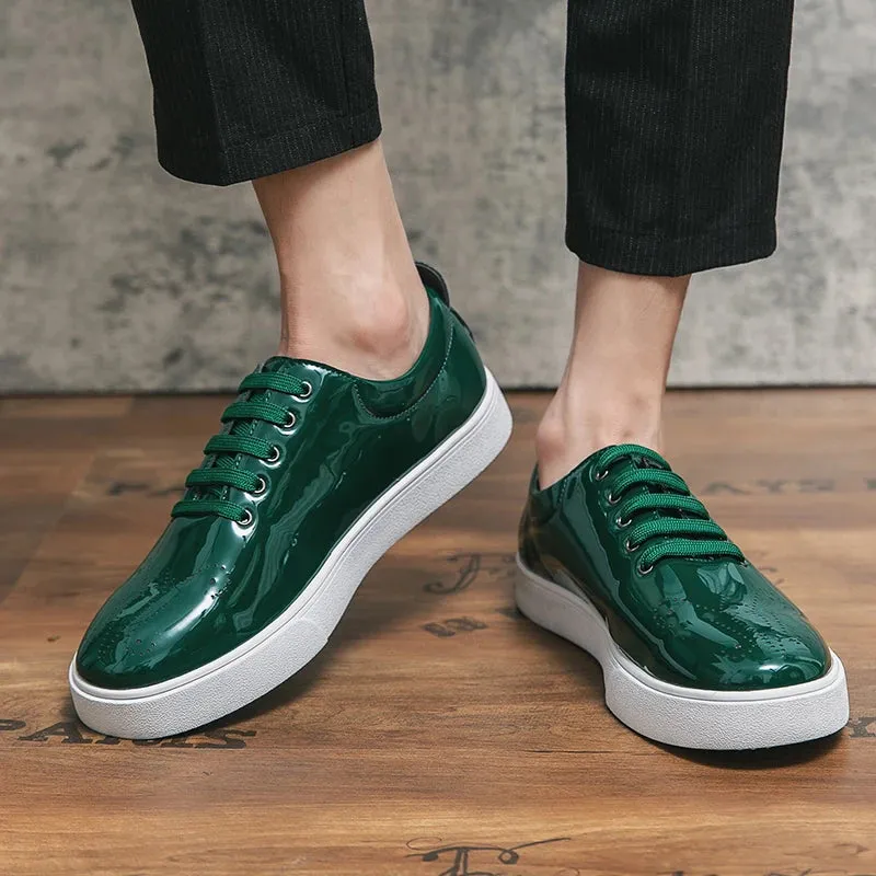 Patent Leather Men’s Shoes - Sneakers, Brogue Sports Board Shoes for Men