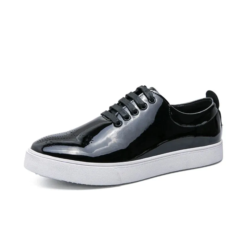 Patent Leather Men’s Shoes - Sneakers, Brogue Sports Board Shoes for Men