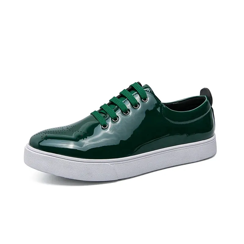 Patent Leather Men’s Shoes - Sneakers, Brogue Sports Board Shoes for Men